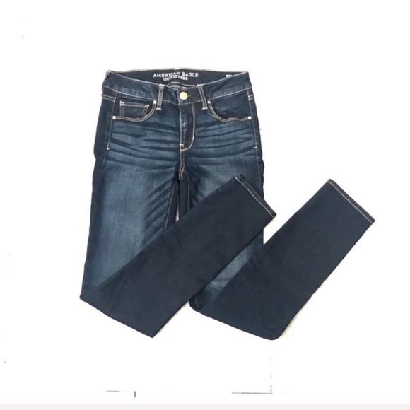 American Eagle Outfitters Denim - American Eagle super stretch whiskered long jeans